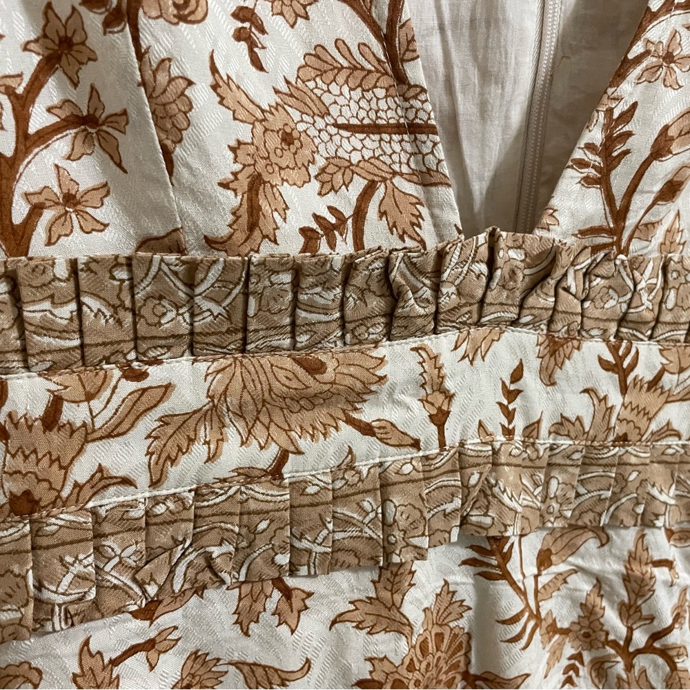 Cleobella Victoria Mini Dress NWT V Neck Tan Wrap Dress - Picture 5 of 15